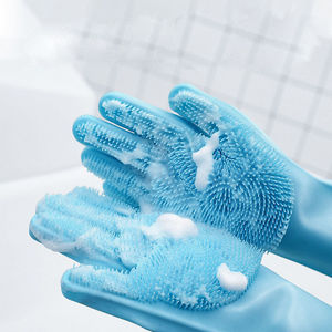 Mitaines de massage pour animaux de compagnie, brosses en silicone pour chiens et chats, disponibles en bleu, vert, violet, rose. - Product Image 3