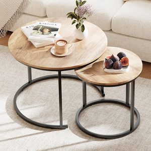 SENYU Hot Sell Modern Panel Coffee <b>Table</b> Set with Adjustable <b>Wooden</b> <b>Side</b> <b>Tables</b> and Metal Frame Balcony <b>for</b> <b>Living</b> <b>Room</b> - Product Image 6