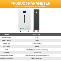 Système de stockage d'énergie domestique 314Ah 16KWh grande capacité, batterie LiFePO4, pack solaire pour maison, directement de l'usine