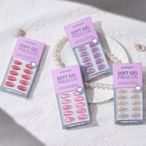 Faux ongles à presser BTArtbox en gel souple, qualité supérieure, vente en gros, courts, amande, faits main, effet œil de chat - Product Image 1