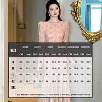 ZYHT Modische Damen kleider Kleidung Pink Puff Sleeve Midi Party Perlen Spitze Meerjungfrau Abendkleider