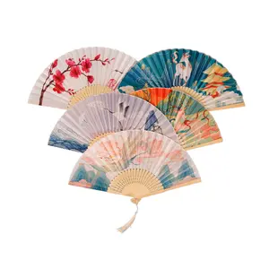 9inch Chinese Style Hanfu Folding Bamboo hand Fan Home Decoration Ornaments Wedding Birthday Party Gift