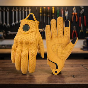 Guantes de Motociclismo Unisex de Cuero con Pantalla Táctil, Guantes de Ciclismo de Carbono para Verano, Motocross, ATV - Product Image 3