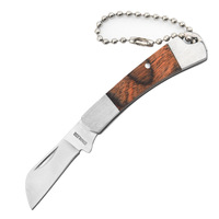Camping en plein air Portable poche Mini couteau pliant lame en acier inoxydable manche en bois porte-clés couteau EDC outil pour la survie