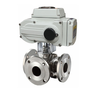 Vannes à boisseau sphérique motorisées 4-20 mA en acier inoxydable 1 pouce 3 voies à brides - Product Image 5