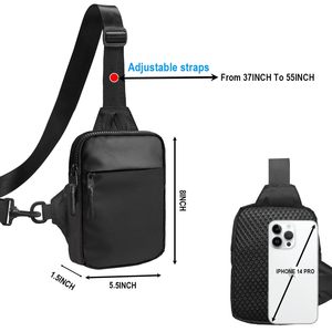 Mini sac bandoulière pour homme et femme, petit sac à bandoulière, sac banane, porte-téléphone pour la course, les voyages, la randonnée, le cyclisme - Product Image 3