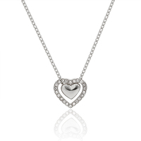 Programme de fidélisation client sur mesure, collier en forme de cœur perlé, finition brossée exquise, cadeau pour collègue