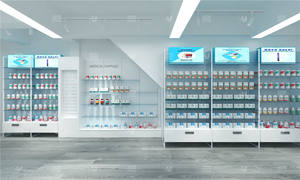 Estante Moderno de Madera y Vidrio, Góndola Médica Personalizada, Expositor de Estanterías para <span class=keywords><strong>Farmacia</strong></span>, Estantes para Diseño Interior de Tienda de <span class=keywords><strong>Farmacia</strong></span> - Product Image 6