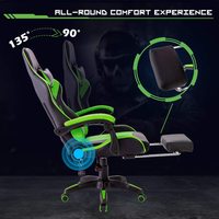 Fauteuil de Bureau Gamer Racing en Cuir PU Rose/Vert à Dossier Haut Abordable