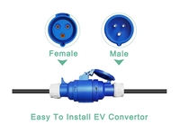 Adaptateur de chargeur E-Mingze EV EU UK US Schuko vers prise femelle 3 broches Connecter 1 phase d'alimentation 16A 32A Adaptateur de charge EV portable