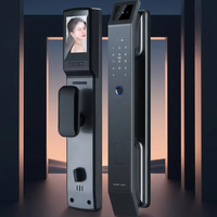 Serrure intelligente sans clé 7 en 1 avec reconnaissance faciale 3D, caméra vidéo HD, écran IPS, empreinte digitale biométrique, mot de passe, carte mémoire