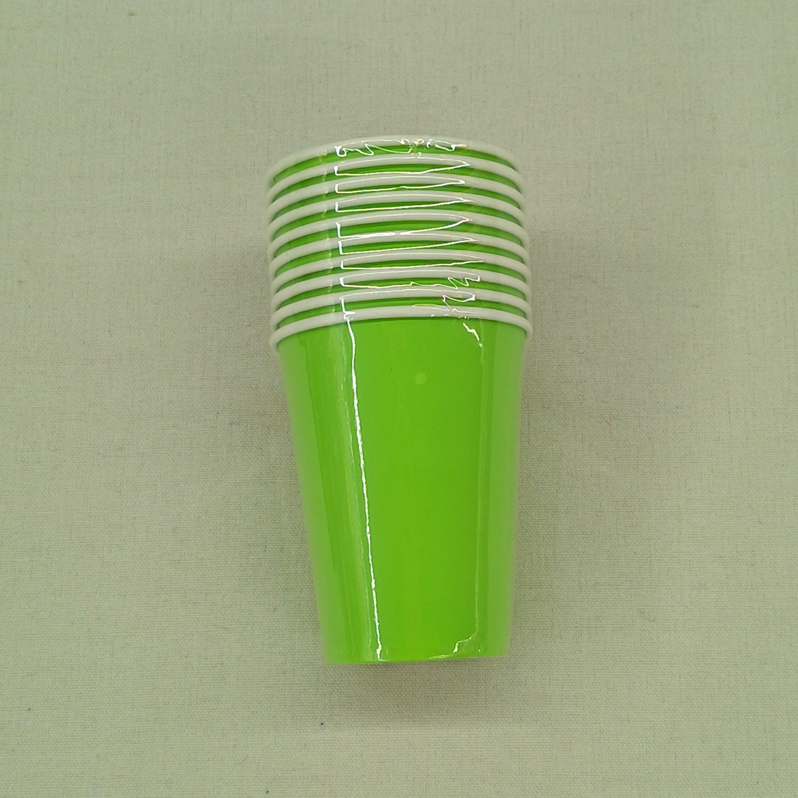 Gobelet en papier vert 270 ml * 10 unités