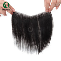 2.5cm x 16cm, 4cm x 18cm PU peau mince front hommes toupet cheveux humains frange frange pour hommes