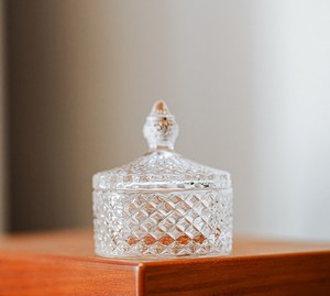 Boîte de rangement pour bonbons en verre romain décorée de bougies aromatiques, boîte de rangement pour bijoux en verre romain - Product Image 2