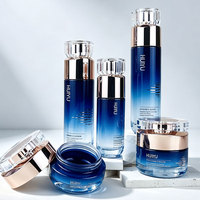 Ensemble de flacons en verre rose or rose pour cosmétiques de luxe, contenants pour soins de la peau avec couvercles et flacons pompe pour lotion