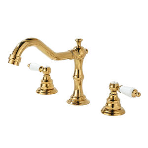 Robinet de lavabo à <span class=keywords><strong>double</strong></span> prise à trois trous en laiton antique de style européen Lavabo de salle de bain moderne à <span class=keywords><strong>double</strong></span> fente chaude et froide sous le comptoir - Product Image 6
