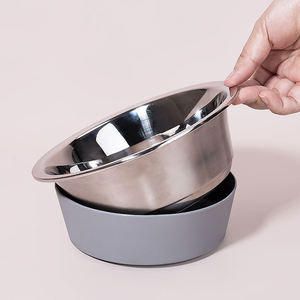 Heavy Duty metallo cibo e ciotola di acqua per l'alimentazione di cani e gatti rimovibile fondo antiscivolo in acciaio inox cane ciotole di Base in gomma - Product Image 5