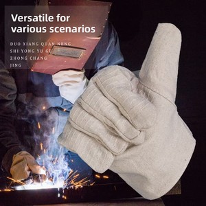 Gants de travail en toile de coton blancs d'hiver, antidérapants, imperméables, anti-coupures, antistatiques, avec poignet en tricot protecteur - Product Image 5