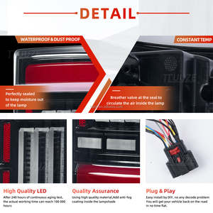 Новый интегрированный светодиодный задний фонарь для Wrangler JT 2016-2018 с прозрачно-красными линзами: стоп-сигнал, указатель поворота, задний ход - Product Image 4