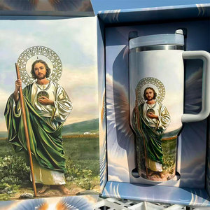 Our Lady of Guadalupe Religious <b>Insulated</b> Tumbler 304 Stainless Steel Travel Mug with Handle Straw Gift <b>Box</b> for Catholic - Product Image 6