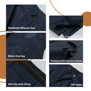 807 88% ウールイタリアンスタイルメンズビジネススーツブルーハーフキャンバススーツシングルブレストスーツ在庫あり - Product Image 4