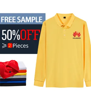 Offre Spéciale 100% coton à manches longues polo chemises hommes automne manches longues t chemises de soutien personnalisé logo
