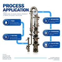 Équipement de distillation d'alcool, micro-distillerie de vodka, acier inoxydable 304, capacité 50L-2000L, 6 colonnes à plaques, contrôlé par PLC, Towin