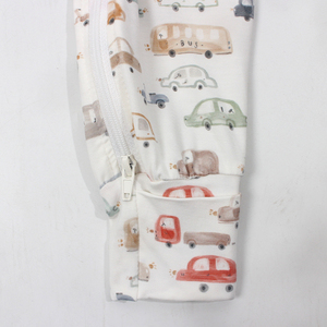New Bamboo Two-Way Zipper Romper <strong>Onesie</strong> for Baby Boys and Girls Cute Design Made of Bamboo Fiber Fabric for Spring and Summer - Product Image 5