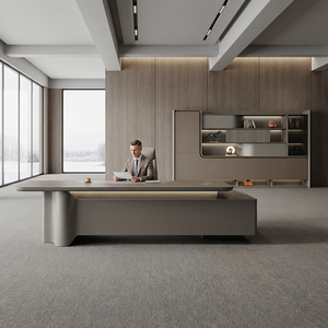 Bureau <span class=keywords><strong>de</strong></span> direction haut <span class=keywords><strong>de</strong></span> gamme OEM/ODM direct usine, <span class=keywords><strong>avec</strong></span> plateau spacieux et rangements, esthétique orientale, en bois moderne, montage facile - Product Image 1