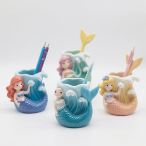 Ensemble d'ornements suspendus sirène en résine, thème océan, décoration de sapin de Noël, figurine sirène <span class=keywords><strong>miniature</strong></span>, cadeau de fêtes - Product Image 3
