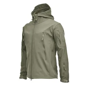 Veste de randonnée imperméable et légère Camouflage Sweat à capuche doux et imperméable Camping Vestes pour hommes de grande taille