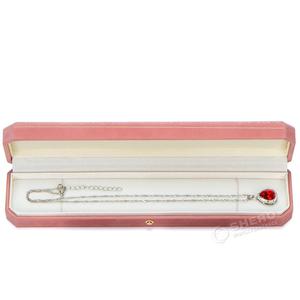 Cajas de joyería de lujo de marca de pequeña empresa, caja de embalaje de regalo de joyería de terciopelo rosa Moq bajo para pulsera, collar, anillo - Product Image 3