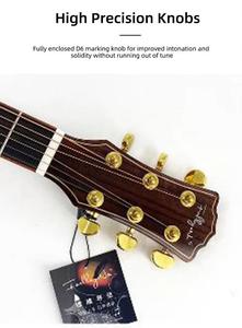 Guitarra Acústica Folk de Alta Gama de 41 Pulgadas con Acabado Brillante, Tapa de Abeto con Recorte y Materiales de Fondo/Lados de Caoba - Product Image 3