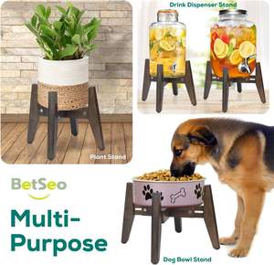 Penyangga Mangkuk Hewan Peliharaan Kayu, Penyangga Mangkuk Kucing 2 Buah, Penyangga Mangkuk Makan Anjing Tinggi yang Dapat Disesuaikan, Penyangga Tanaman, Lebar 8 hingga 11,5 Inci - Product Image 6