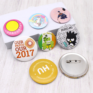 저렴한 맞춤형 로고 틴 플레이트 핀 배지 - 22mm, 25mm, 44mm, 58mm, 65mm 원형 금속 버튼 핀 - Product Image 1