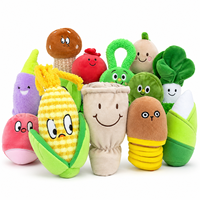 Lot de jouets interactifs en peluche douce pour chatons, avec papier froissé et jouets de dentition, en forme de légumes de dessin animé pour l'enrichissement des jeunes chats