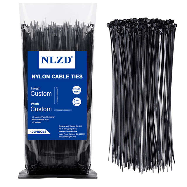 OEM ODM Factory High Quality UV Resist Wiring Accessories Plastic Zip Ties Self-locking Nylon66 Cable Tie NLZD NL-2.5x100