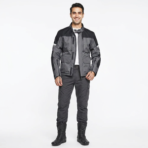Nouvelle arrivée Veste de moto en toile noire respirante coupe-vent pour homme Col montant à capuche avant Meilleure qualité Vestes de motocross - Product Image 1