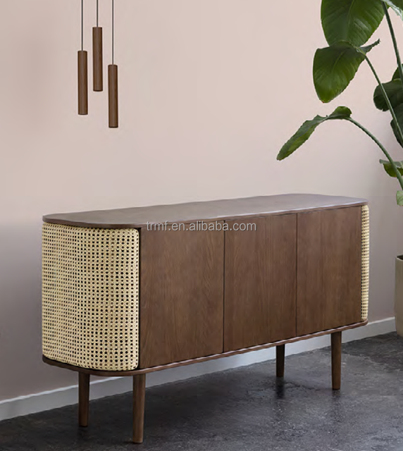 Best Sell Mid Century Retro Antiker Art Console Vintage West Elm Resin Wood Sideboard Cabinet for Restaurant Home Furniture
