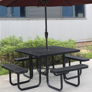 होटल के लिए 46 इंच 4 फीट 6 फीट 8 वर्ग टेबल सेट, रेस्तरां लोहे के आउटडोर गार्डन टेबल के लिए - Product Image 2