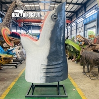 Tête de requin animatronique grandeur nature, animal électrique pour parc à thème