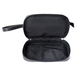 Sac à pinceaux de maquillage en nylon double couche, résistant à l'eau, style ouvert, noir, poignée souple, organiseur de pinceaux cosmétiques - Product Image 6