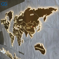 Lettres lumineuses 3D pour enseignes, en acier inoxydable rétroéclairé, lettres LED en métal, enseigne 3D carte du monde, lettres en acrylique