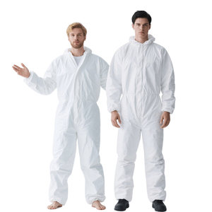 Oem bán buôn PPE dùng một lần Coverall chống tĩnh hóa chất bảo vệ microporous yếm thoáng khí với mui xe - Product Image 6