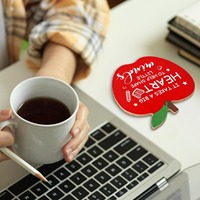 Nouveaux sous-verres et sets de table en liège en forme de pomme, personnalisés et écologiques, pour sublimation, pour boissons, café, thé, design zen asiatique, marque Musen