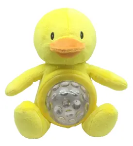 Customized Baby Toys Duck Musical Night Lights Battery Operated For Proiector For Baby Sleeping Light