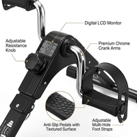 Mini pédalier d'exercice sous le bureau avec écran LCD, résistance réglable, pliable, vélo d'entraînement des jambes, portable pour la maison et le bureau