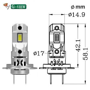 Gview Fabrikdirektverkäufe hochwertiger Mini-Lüfter GLD H7 LED Licht Auto-LED-Scheinwerfer Autozubehör für Scheinwerferlampe LED H7