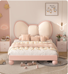 Divano letto moderno in legno massello, confortevole, a grandezza naturale, colore crema, con design a fiocco e rivestimento in cotone, <span class=keywords><strong>per</strong></span> la <span class=keywords><strong>cameretta</strong></span> delle bambine - Product Image 5