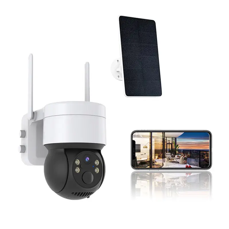 3MP Low Power PIR Wireless 360 Web PTZ Outdoor Solar Ip Wifi Security Camera System Full Color Night CCTV Network Camera